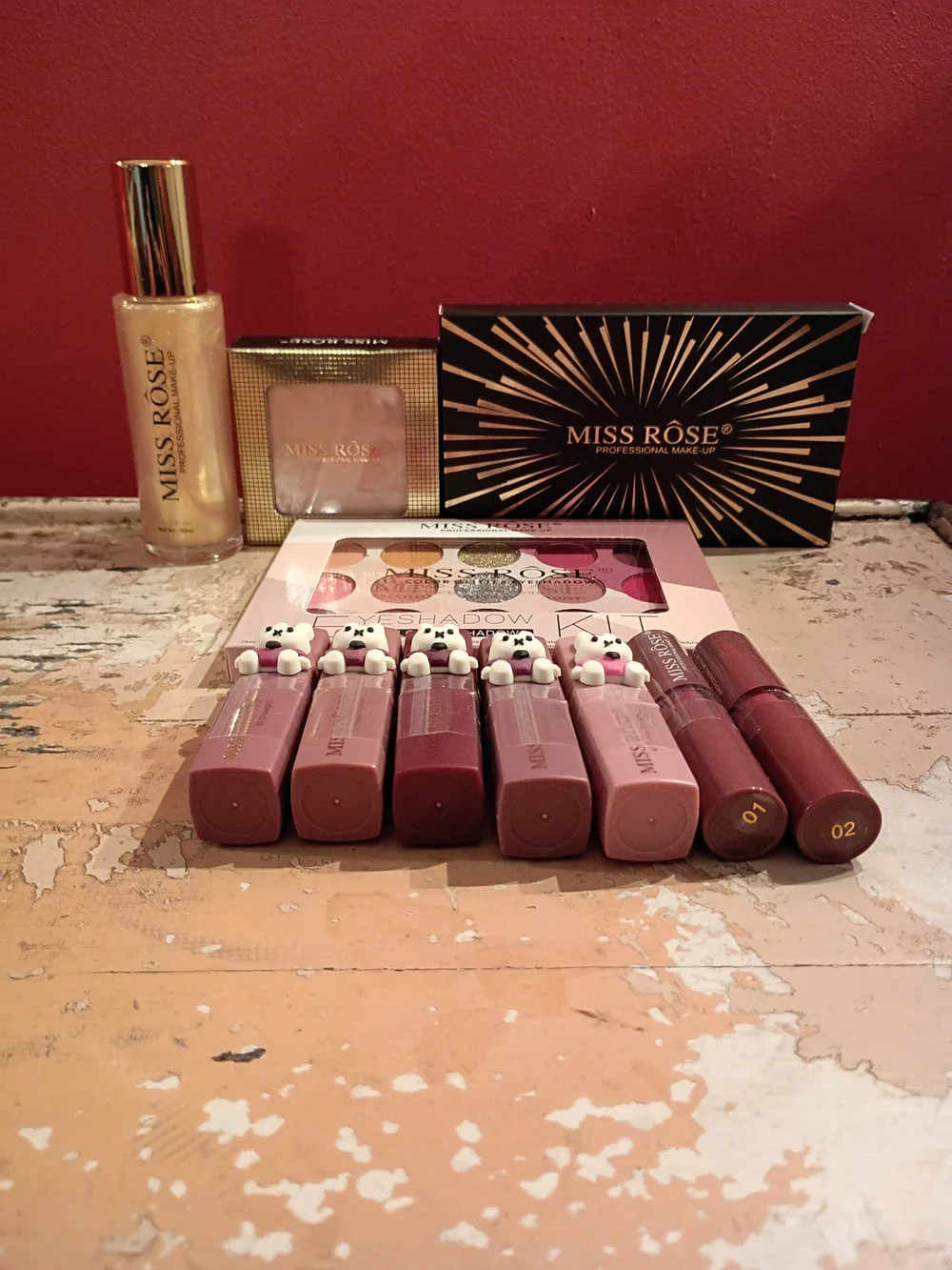 Miss Rôse Pink Eyeshadow Palette & Lip Set — Soft Rose Shades